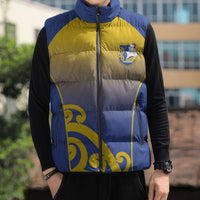 Custom James Cook High School Sleeveless Puffer Jacket Maori Koru Pattern