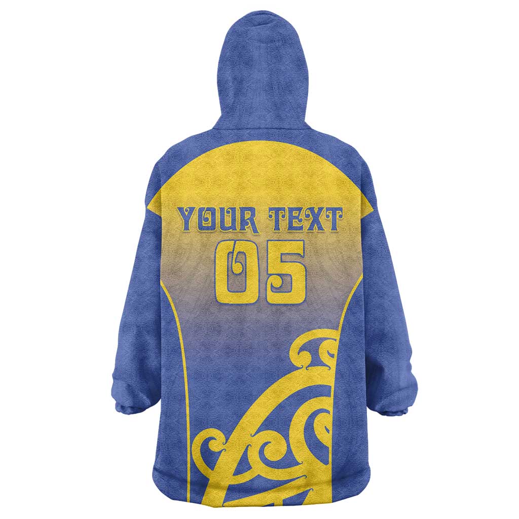 Custom James Cook High School Wearable Blanket Hoodie Maori Koru Pattern