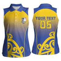 Custom James Cook High School Women Sleeveless Polo Shirt Maori Koru Pattern