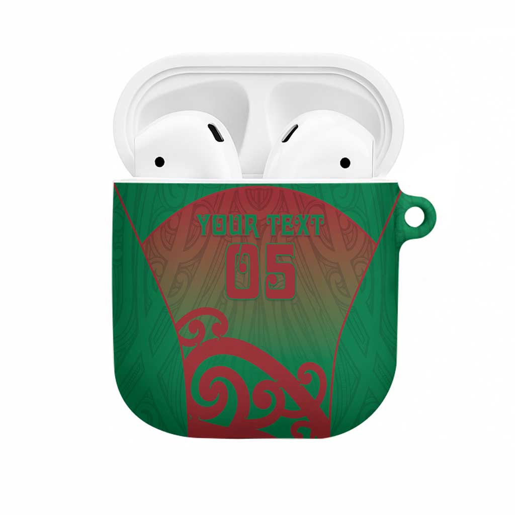 Custom Onehunga High School AirPods Case Maori Koru Pattern LT05 Green - Polynesian Pride