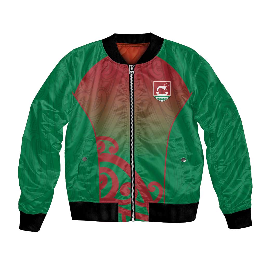 Custom Onehunga High School Bomber Jacket Maori Koru Pattern