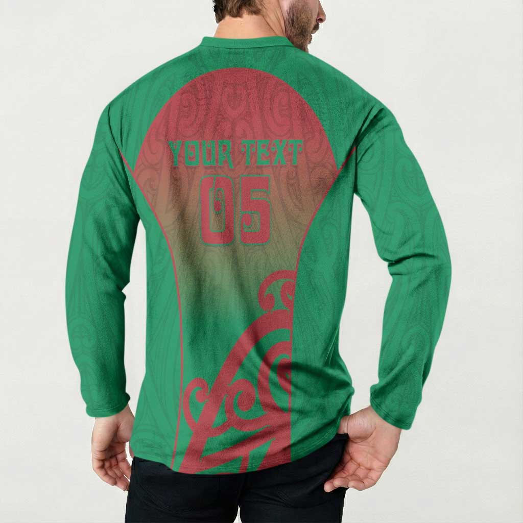 Custom Onehunga High School Button Sweatshirt Maori Koru Pattern