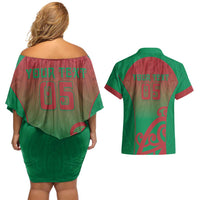 Custom Onehunga High School Couples Matching Off Shoulder Short Dress and Hawaiian Shirt Maori Koru Pattern LT05 - Polynesian Pride