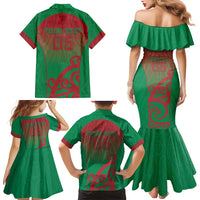 Custom Onehunga High School Family Matching Mermaid Dress and Hawaiian Shirt Maori Koru Pattern