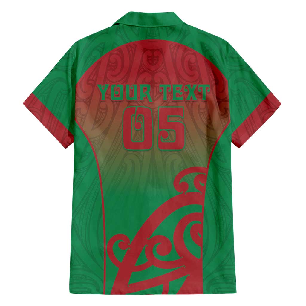 Custom Onehunga High School Family Matching Off Shoulder Maxi Dress and Hawaiian Shirt Maori Koru Pattern