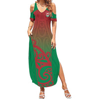 Custom Onehunga High School Family Matching Summer Maxi Dress and Hawaiian Shirt Maori Koru Pattern