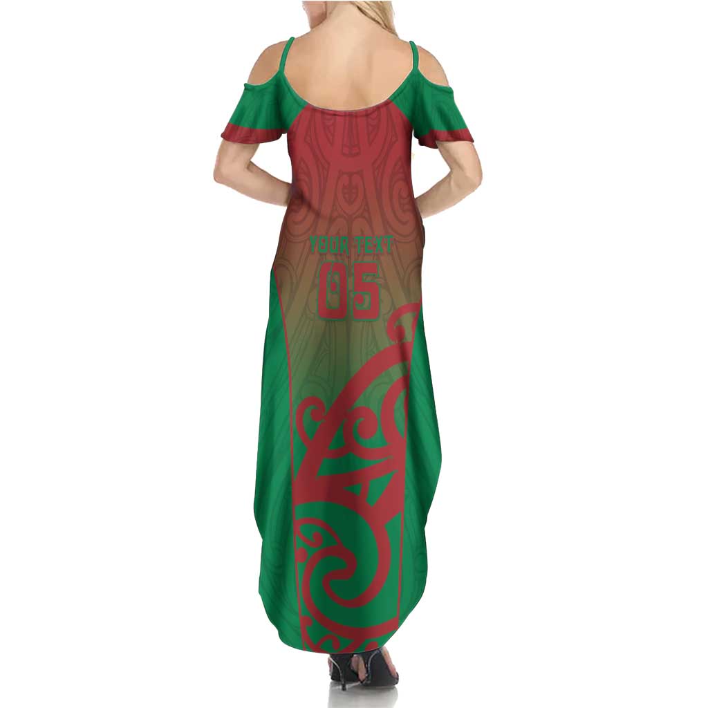 Custom Onehunga High School Family Matching Summer Maxi Dress and Hawaiian Shirt Maori Koru Pattern