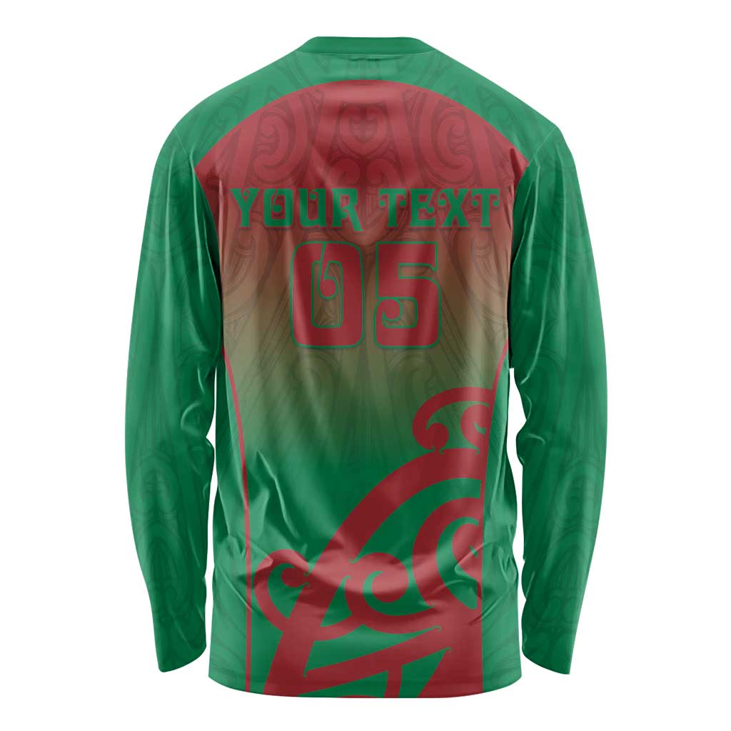 Custom Onehunga High School Long Sleeve Shirt Maori Koru Pattern