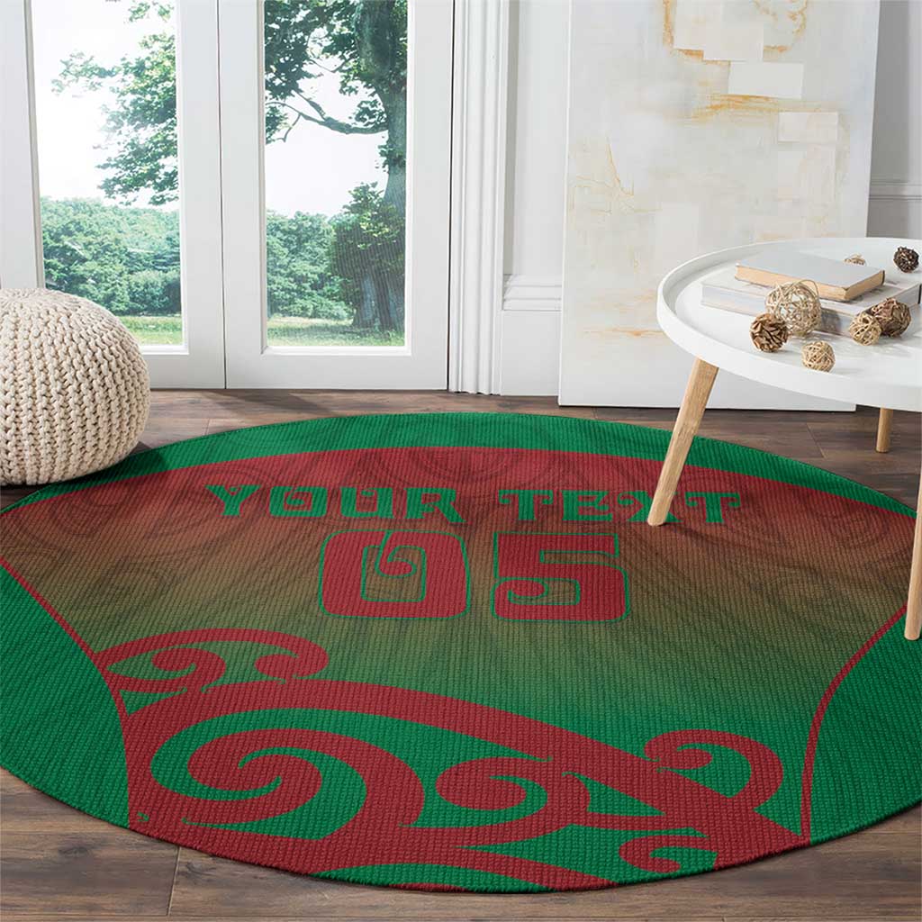 Custom Onehunga High School Round Carpet Maori Koru Pattern