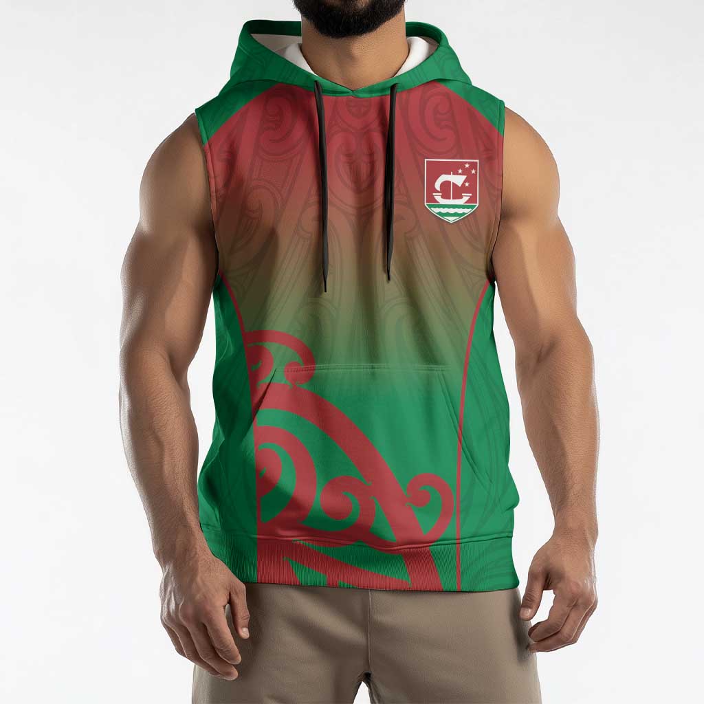 Custom Onehunga High School Sleeveless Hoodie Maori Koru Pattern