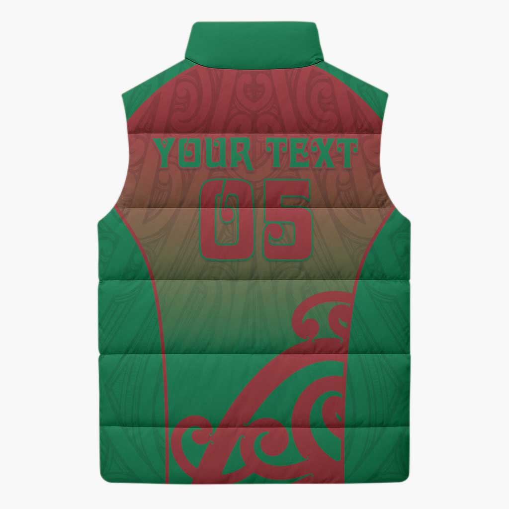Custom Onehunga High School Sleeveless Puffer Jacket Maori Koru Pattern