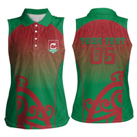 Custom Onehunga High School Women Sleeveless Polo Shirt Maori Koru Pattern