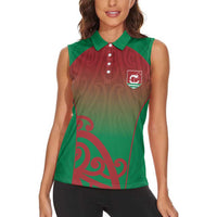 Custom Onehunga High School Women Sleeveless Polo Shirt Maori Koru Pattern