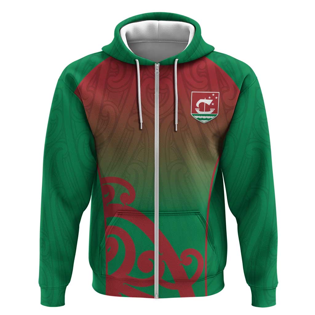 Custom Onehunga High School Zip Hoodie Maori Koru Pattern