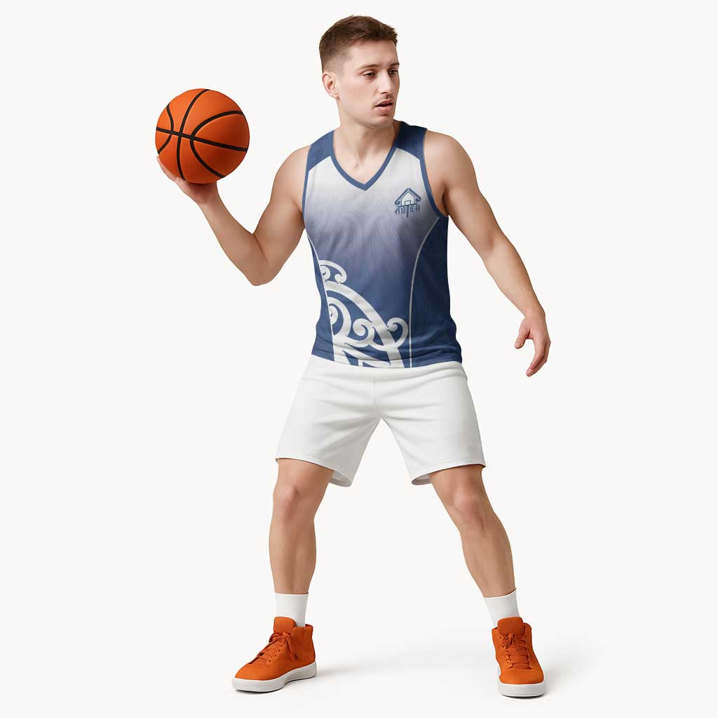 Custom New Zealand Aotea College Basketball Jersey Maori Koru Pattern