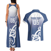 Custom New Zealand Aotea College Couples Matching Tank Maxi Dress and Hawaiian Shirt Maori Koru Pattern