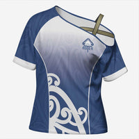 Custom New Zealand Aotea College Cross Shoulder Shirt Maori Koru Pattern