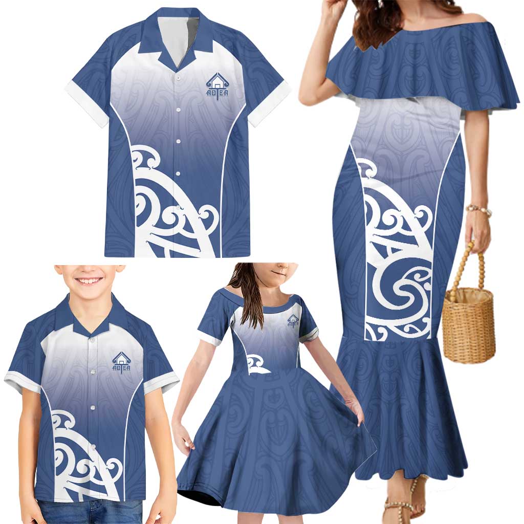 Custom New Zealand Aotea College Family Matching Mermaid Dress and Hawaiian Shirt Maori Koru Pattern LT05 - Polynesian Pride