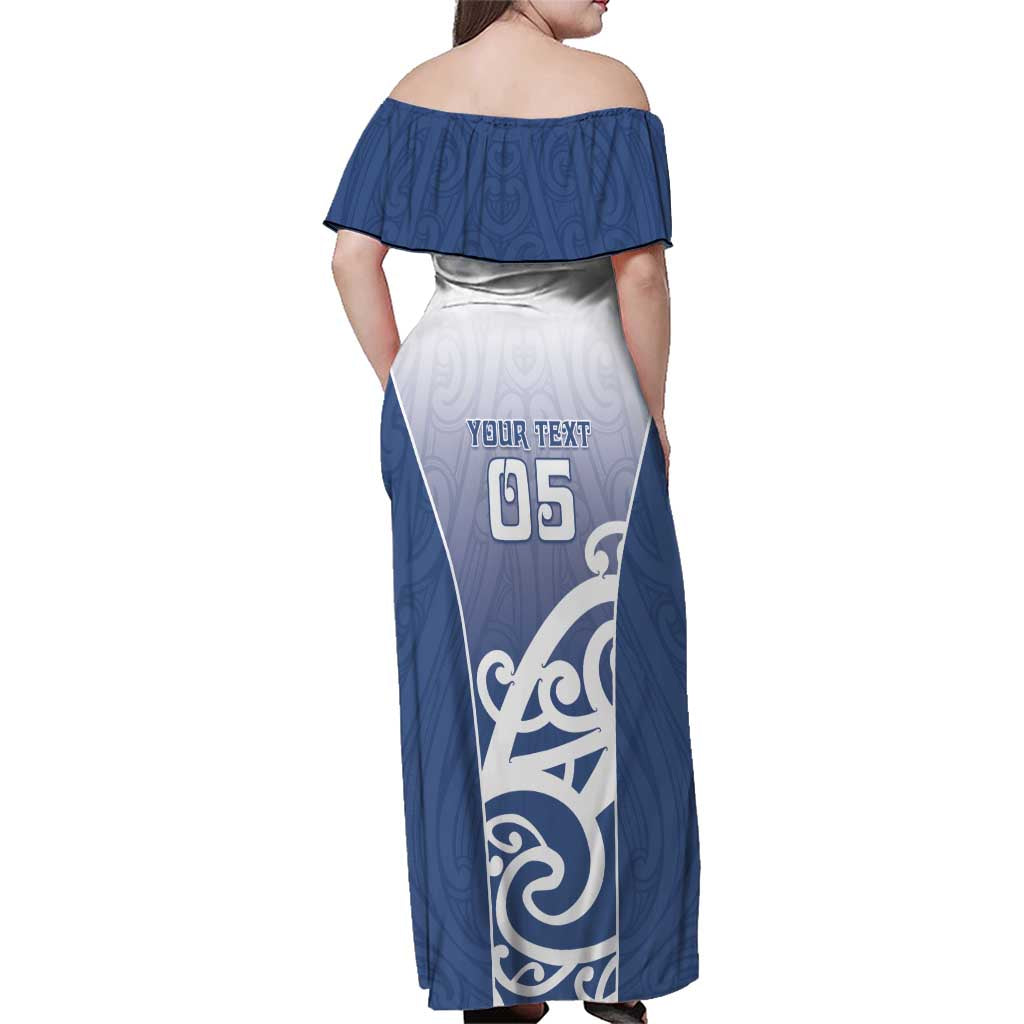 Custom New Zealand Aotea College Family Matching Off Shoulder Maxi Dress and Hawaiian Shirt Maori Koru Pattern LT05 - Polynesian Pride