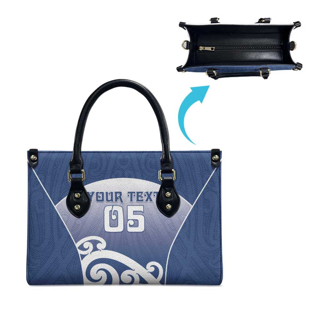 Custom New Zealand Aotea College Leather Bag Maori Koru Pattern