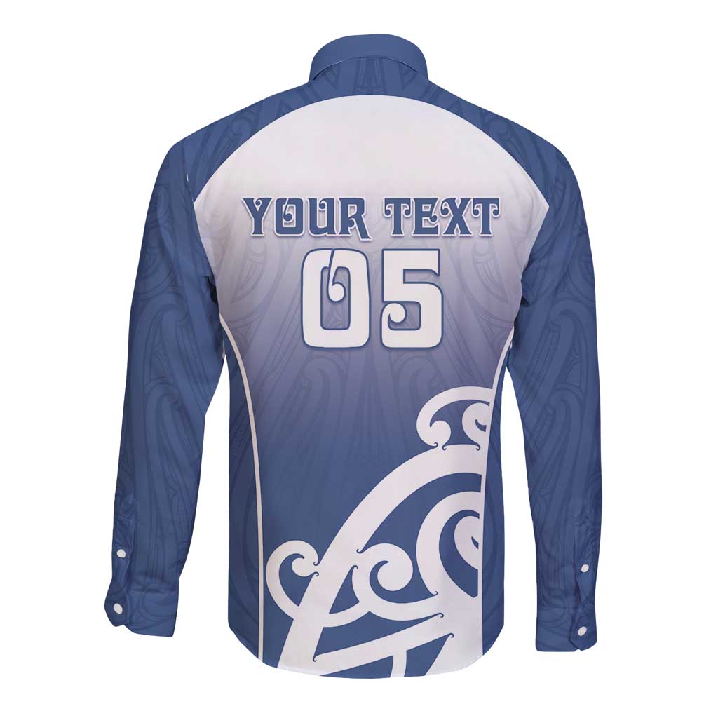Custom New Zealand Aotea College Long Sleeve Button Shirt Maori Koru Pattern