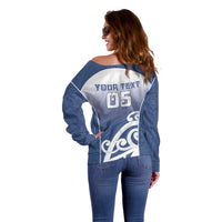 Custom New Zealand Aotea College Off Shoulder Sweater Maori Koru Pattern