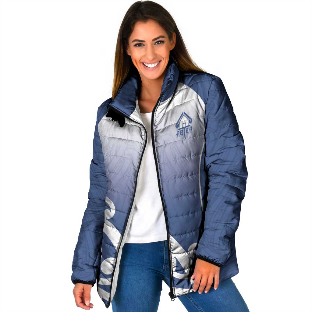 Custom New Zealand Aotea College Padded Jacket Maori Koru Pattern