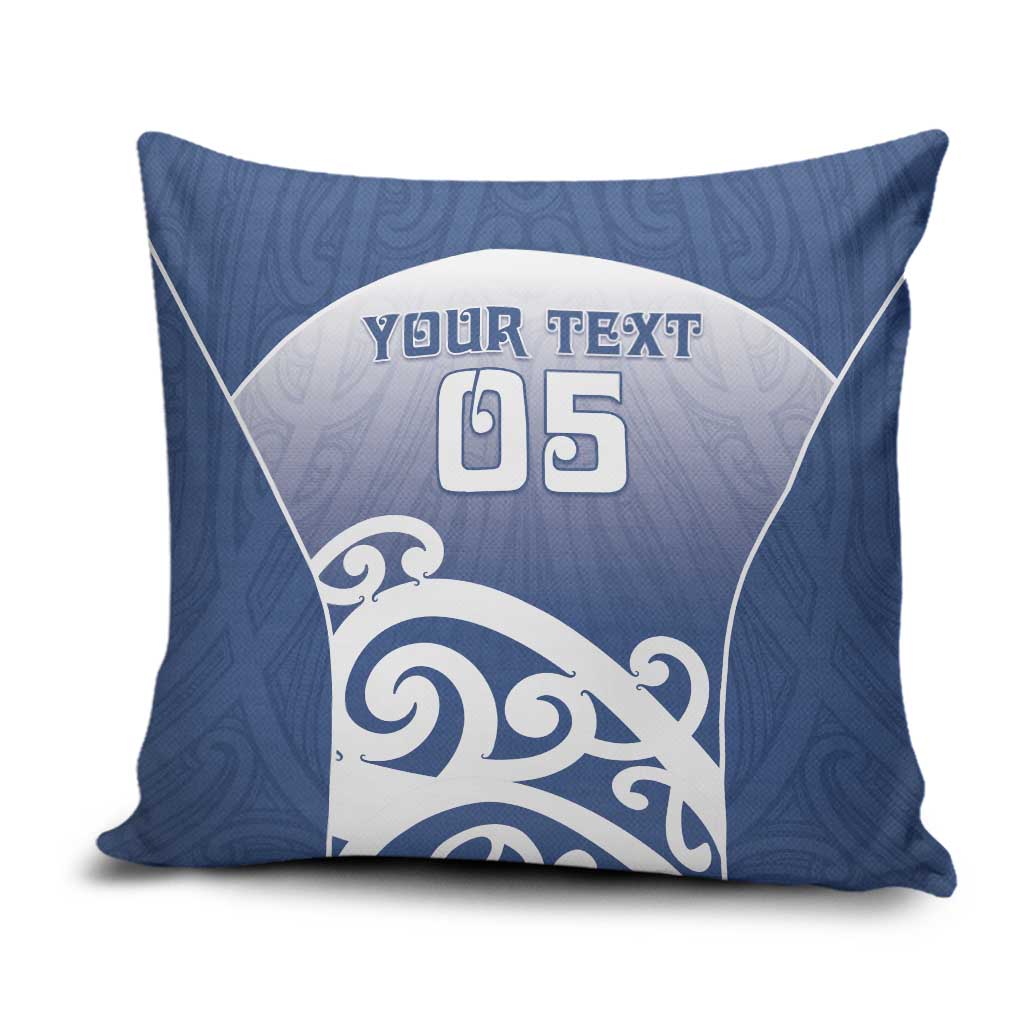Custom New Zealand Aotea College Pillow Cover Maori Koru Pattern LT05 Blue - Polynesian Pride