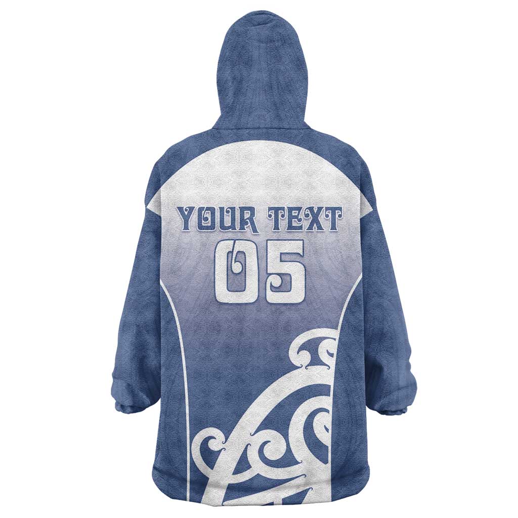 Custom New Zealand Aotea College Wearable Blanket Hoodie Maori Koru Pattern