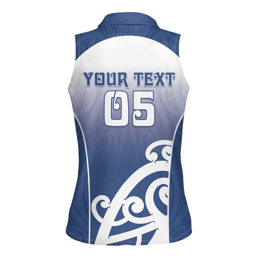 Custom New Zealand Aotea College Women Sleeveless Polo Shirt Maori Koru Pattern