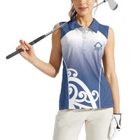 Custom New Zealand Aotea College Women Sleeveless Polo Shirt Maori Koru Pattern