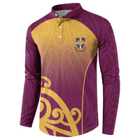 Custom Waiuku College Button Sweatshirt Maori Koru Pattern