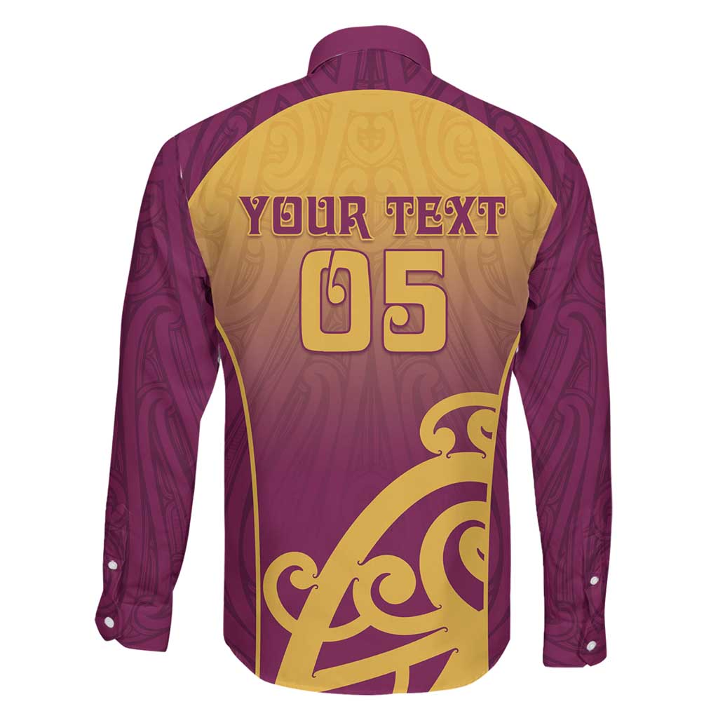 Custom Waiuku College Family Matching Off The Shoulder Long Sleeve Dress and Hawaiian Shirt Maori Koru Pattern