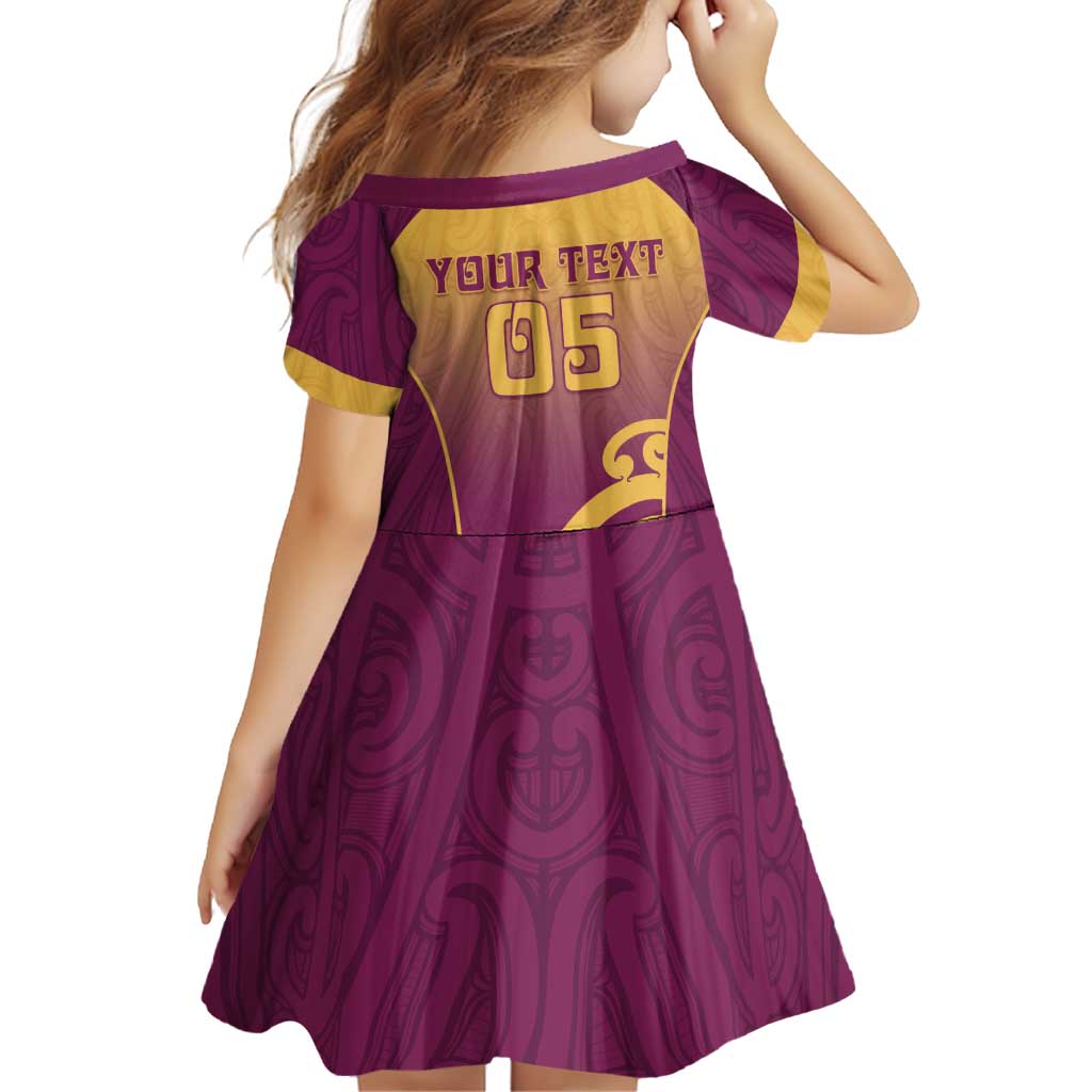 Custom Waiuku College Family Matching Off Shoulder Short Dress and Hawaiian Shirt Maori Koru Pattern