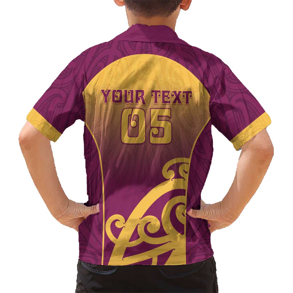 Custom Waiuku College Family Matching Puletasi and Hawaiian Shirt Maori Koru Pattern