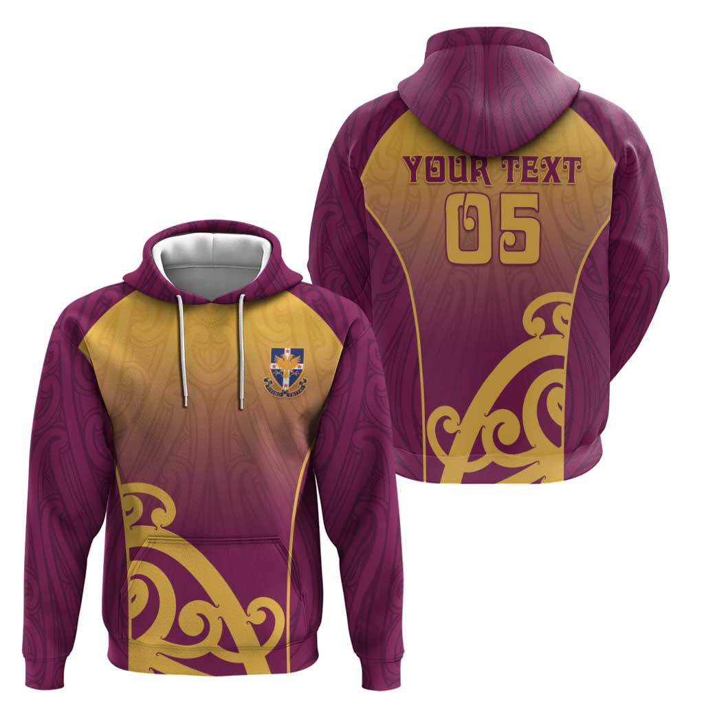 Custom Waiuku College Hoodie Maori Koru Pattern