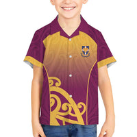 Custom Waiuku College Kid Hawaiian Shirt Maori Koru Pattern