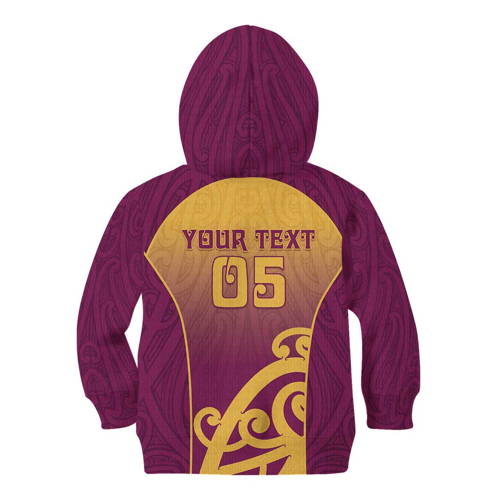 Custom Waiuku College Kid Hoodie Maori Koru Pattern