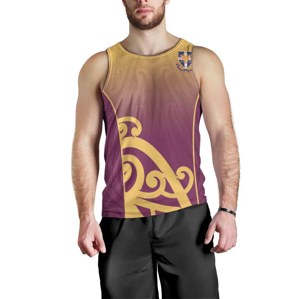 Custom Waiuku College Men Tank Top Maori Koru Pattern