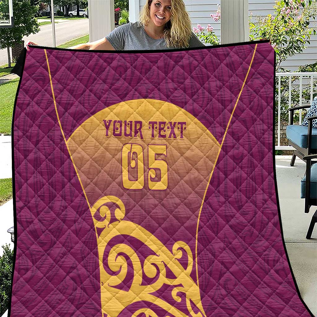 Custom Waiuku College Quilt Maori Koru Pattern