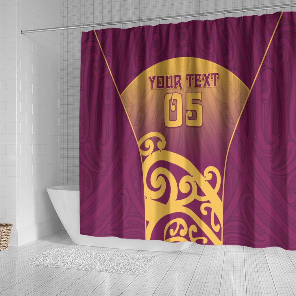 Custom Waiuku College Shower Curtain Maori Koru Pattern