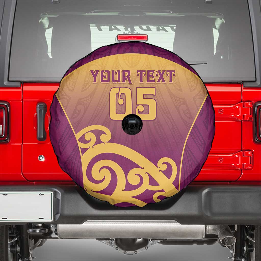 Custom Waiuku College Spare Tire Cover Maori Koru Pattern