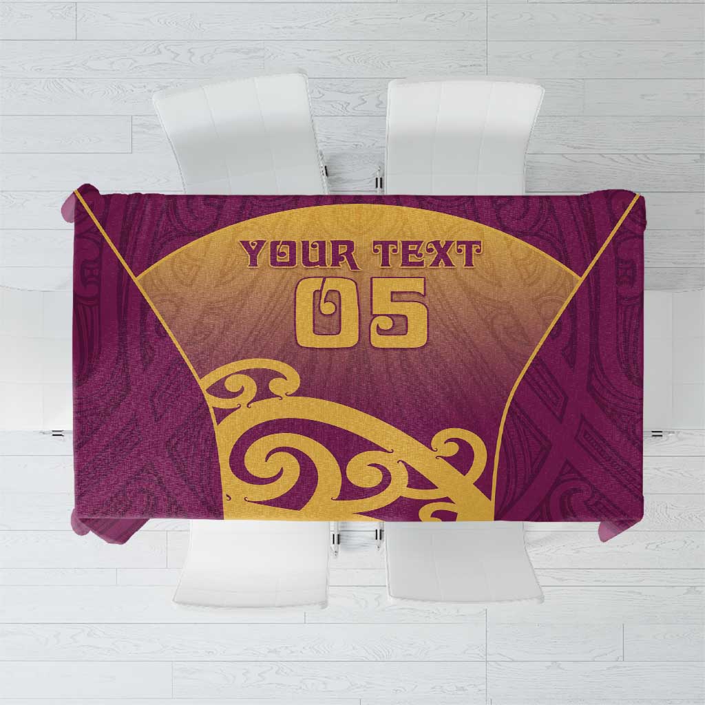 Custom Waiuku College Tablecloth Maori Koru Pattern LT05 Maroon - Polynesian Pride