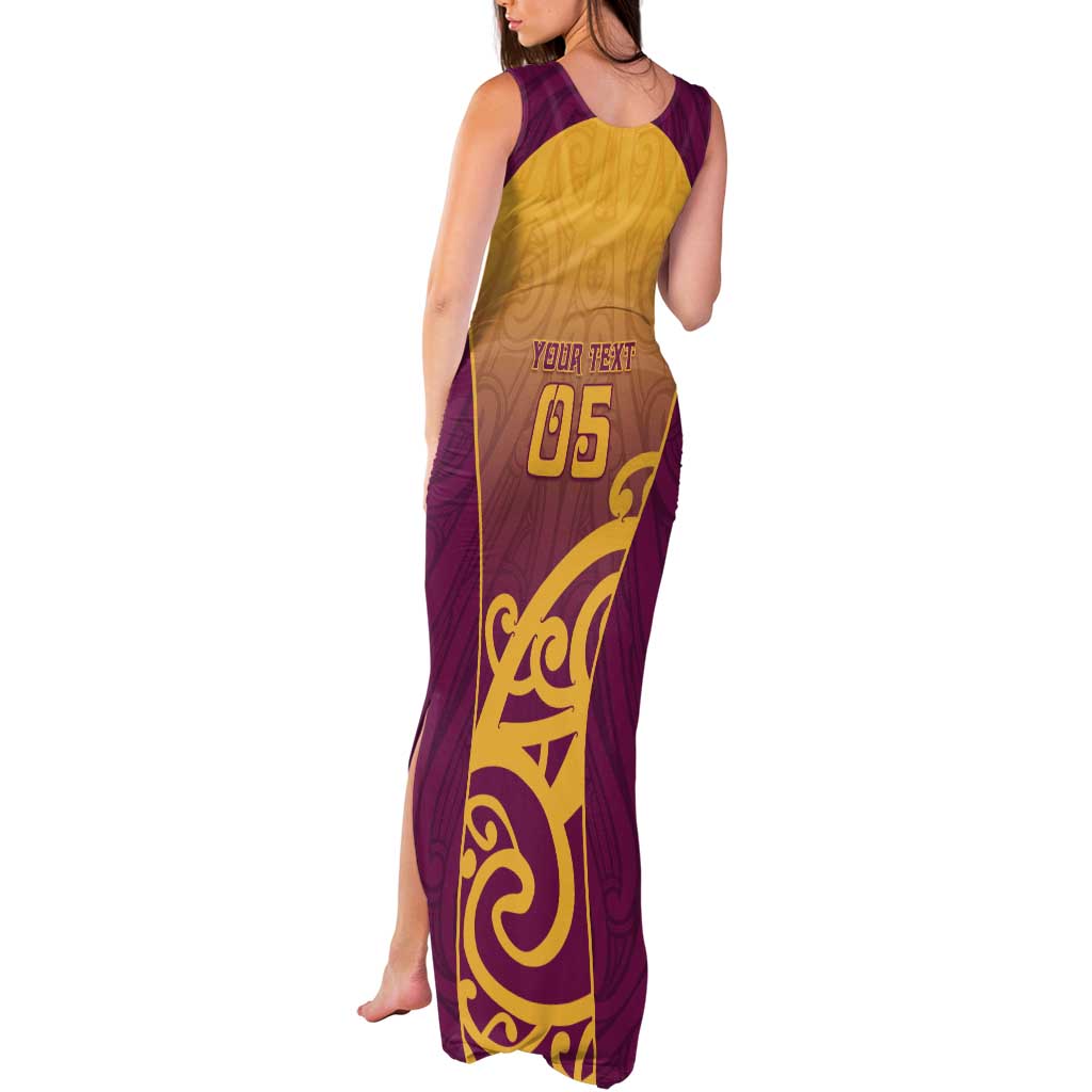 Custom Waiuku College Tank Maxi Dress Maori Koru Pattern