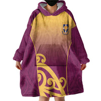 Custom Waiuku College Wearable Blanket Hoodie Maori Koru Pattern