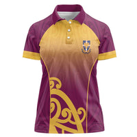 Custom Waiuku College Women Polo Shirt Maori Koru Pattern