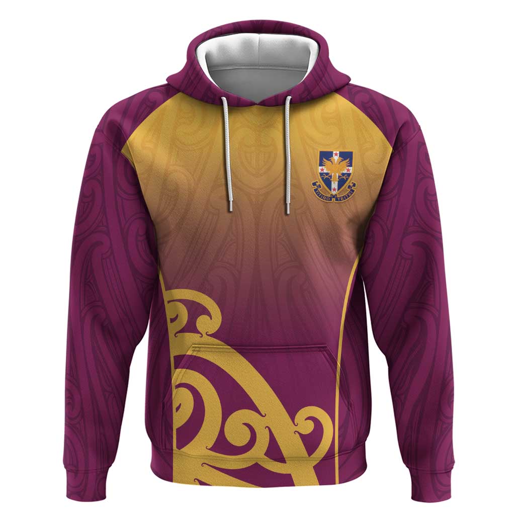 Custom Waiuku College Zip Hoodie Maori Koru Pattern