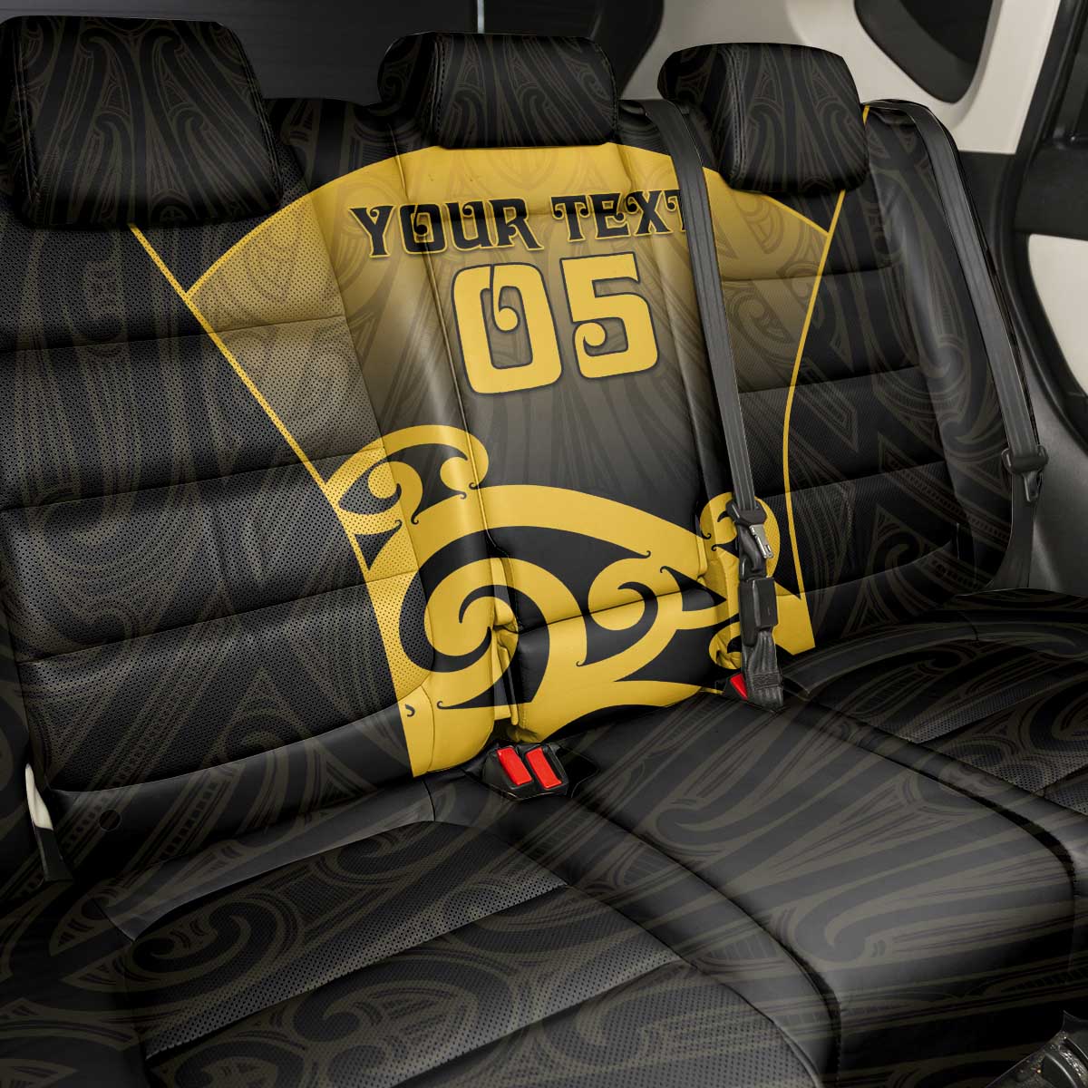 Custom Motueka High School Back Car Seat Cover Maori Koru Pattern