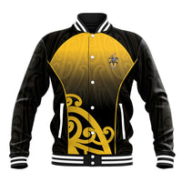 Custom Motueka High School Baseball Jacket Maori Koru Pattern