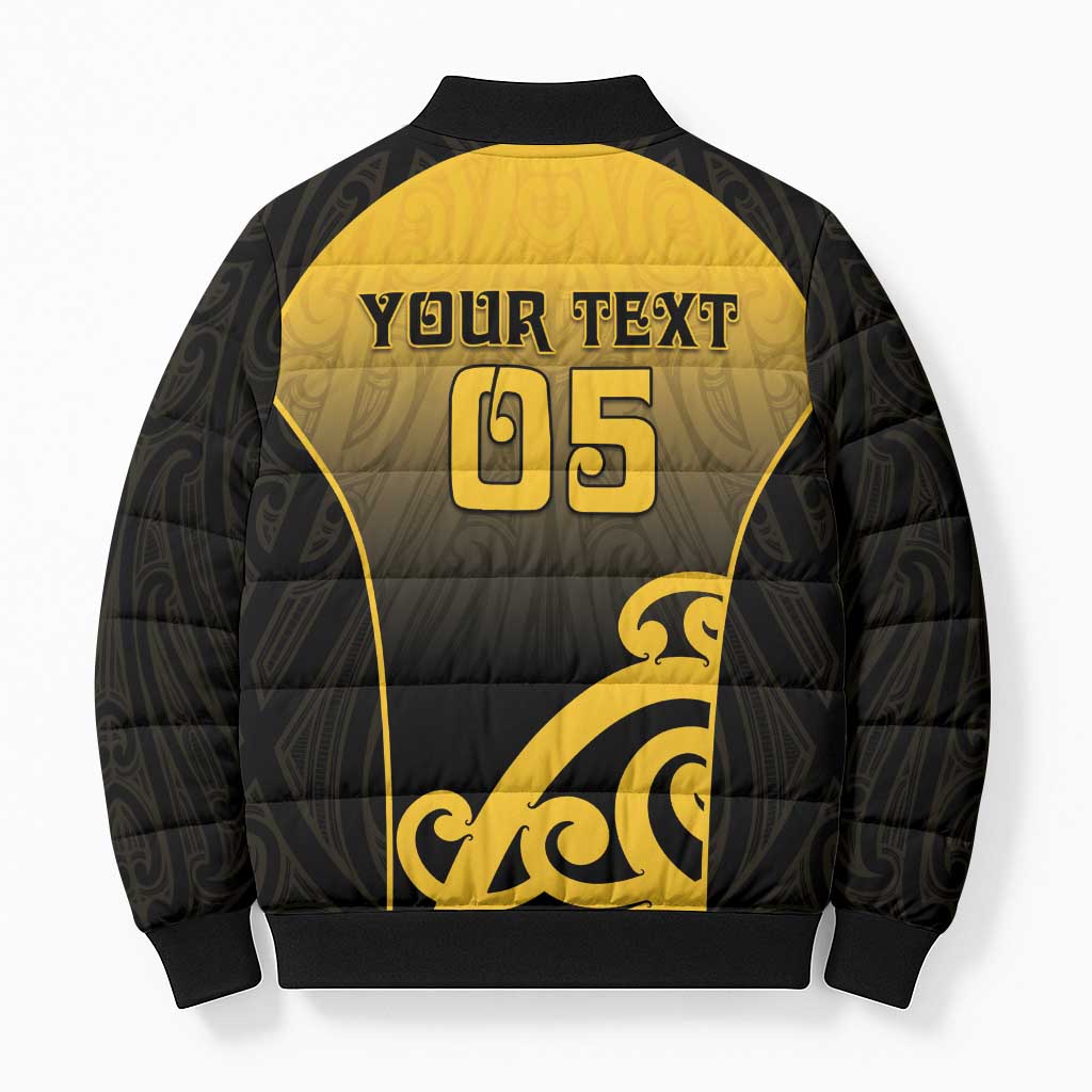 Custom Motueka High School Bomber Puffer Jacket Maori Koru Pattern